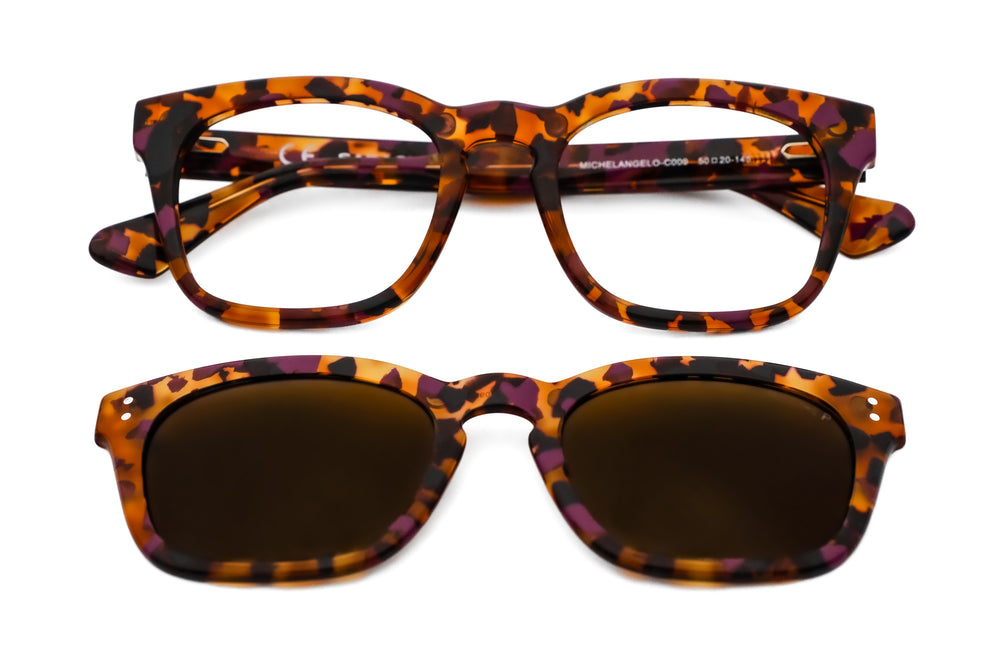 Michelangelo Clip Havana Brown/violet